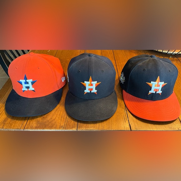 Three Houston Astros hats. All size 7 3/8. - Picture 1 of 12